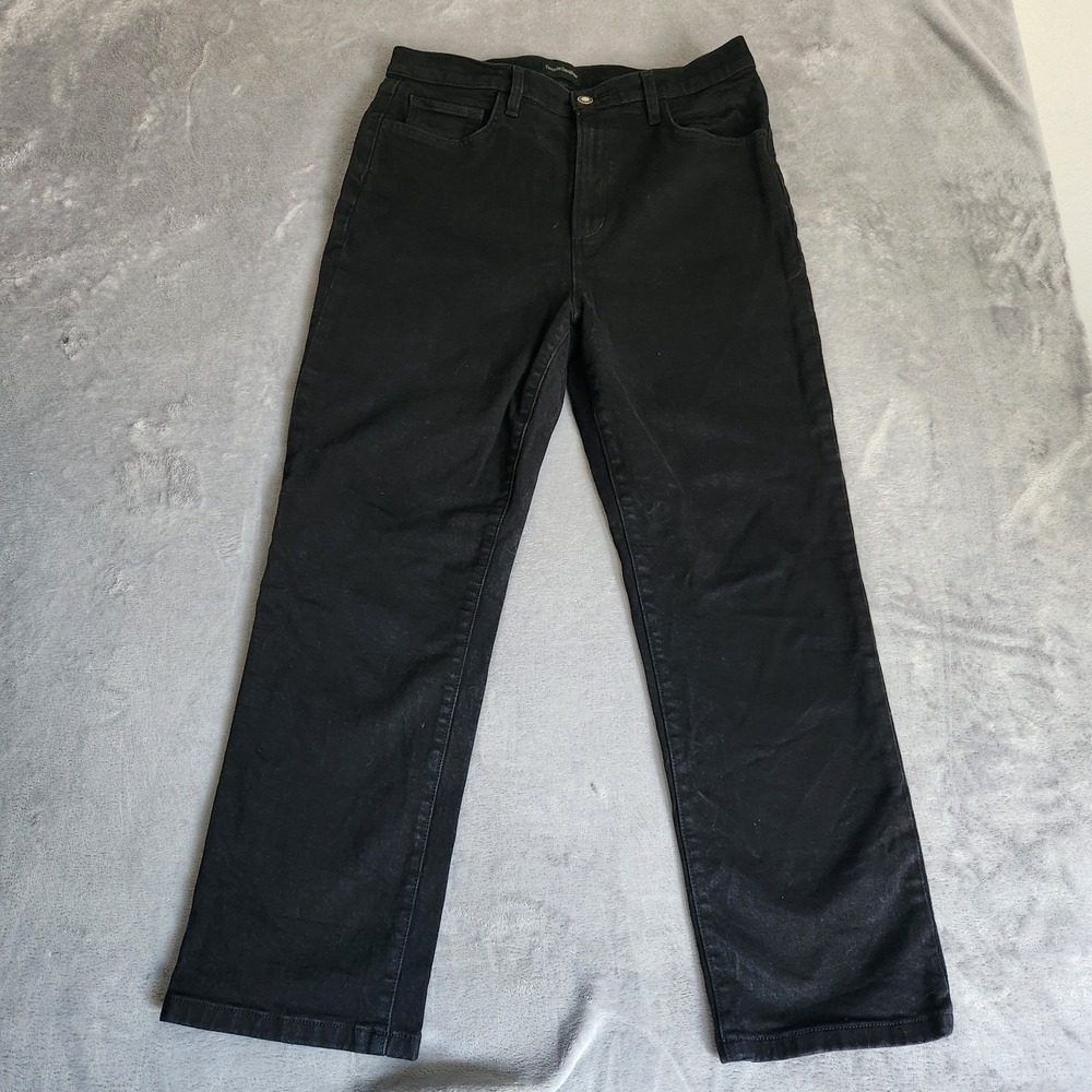 Favorite Daughter 31 Valentina Super High Rise Straight Leg Jeans Basalt Black